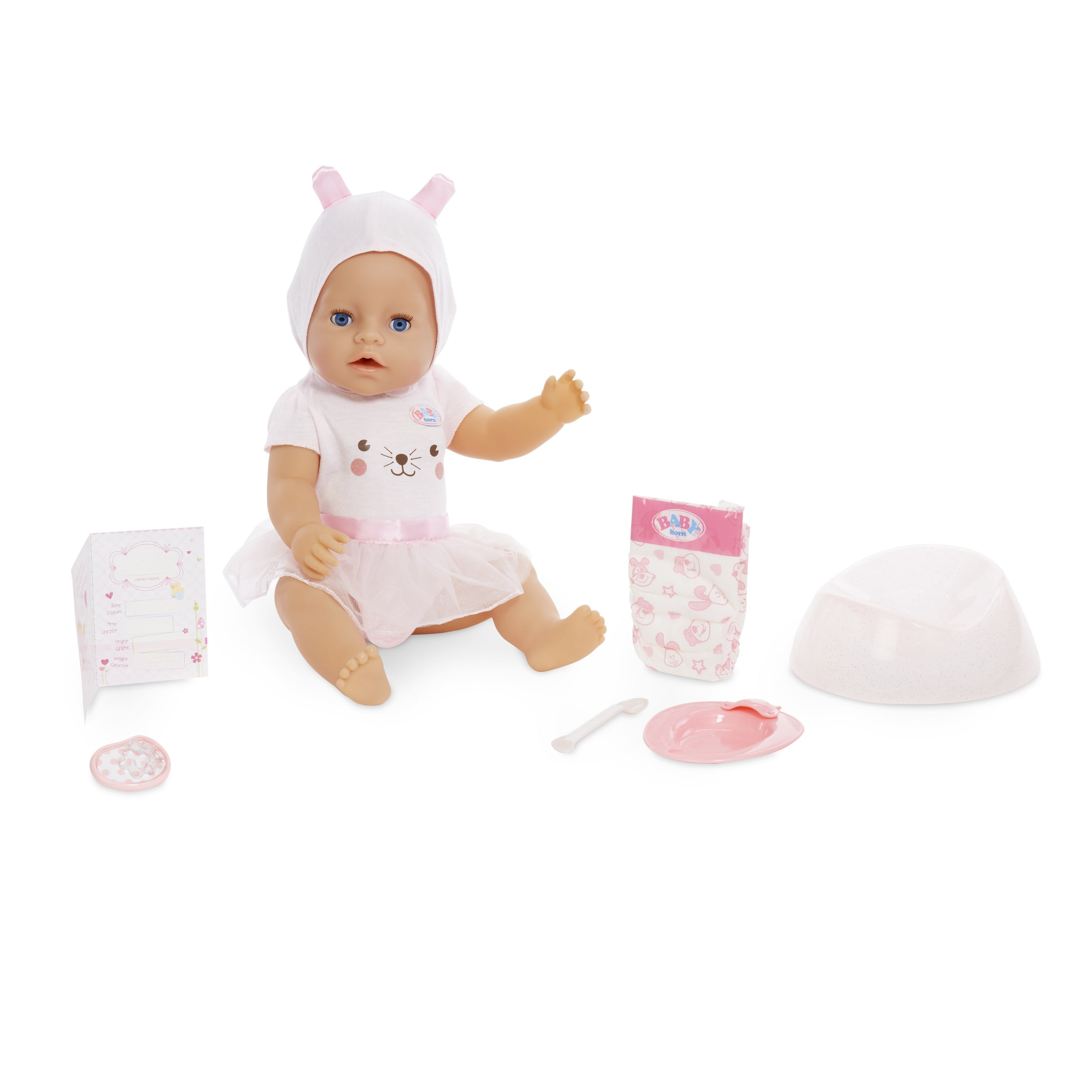 molecuul Hoofdkwartier sneeuw BABY born Interactive Doll Blue Eyes with 9 Ways to Nurture, Eats, Drinks,  Cries, Sleeps, Bathes, and Wets - Walmart.com