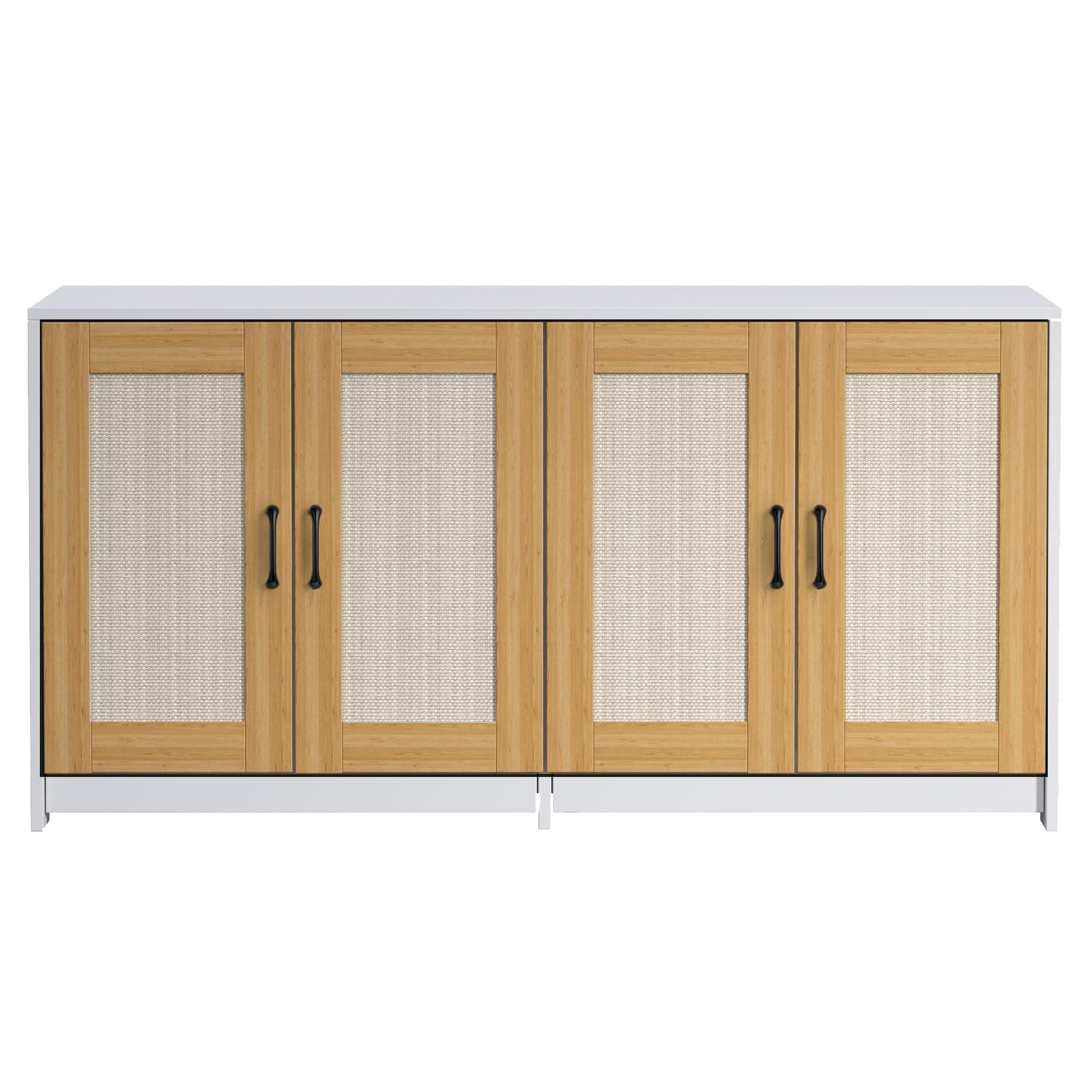 Garvee Litter Box Enclosure for 2 Cats, 47.2" Large Wood Hidden Litter Box Furniture for 2 Boxes with Sisal Doors and Sliding Drawers, Indoor Cat House TV Stand