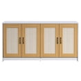 thumbnail image 4 of Garvee Litter Box Enclosure for 2 Cats, 47.2" Large Wood Hidden Litter Box Furniture for 2 Boxes with Sisal Doors and Sliding Drawers, Indoor Cat House TV Stand, 4 of 7