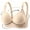 Beige, variant on Women's Honeycomb Breathable Wireless Support Bra, Wide Adjustable Comfort Straps Rhinestone Decor Anti-Sag Daily Lingerie Khaki 80BC
