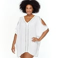 thumbnail image 2 of Women's Raisins Curve G840098 Plus Size Cover Ups Tranquilo Caftan (White 1X), 2 of 4