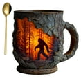 thumbnail image 2 of Coffee Mug,Mug 3D Vintage Sasquatch Outdoor Coffee Gifts Cup Campfire Mug for Camping Kitchen Cryptid Believers Nature Lovers Mountain Hiking Camping Lovers, 2 of 9