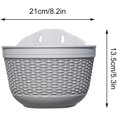 thumbnail image 3 of 1 juego de 2 maceteros colgantes para exteriores, cesta colgante de plástico, soporte para plantas, colgador para valla de balcón, maceteros montados en la pared con drenaje y 4 ganchos (gris+gris) ER, 3 of 5