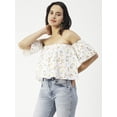 thumbnail image 3 of Moomaya Cotton Printed Off-Shoulder Top, Summer Wear Crop Top For Women, 3 of 8
