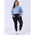 thumbnail image 3 of DARING DIVA Women's Plus Size Washed Long Sleeve Ripped Frayed Crop  Denim Jacket 4X Blue, 3 of 6