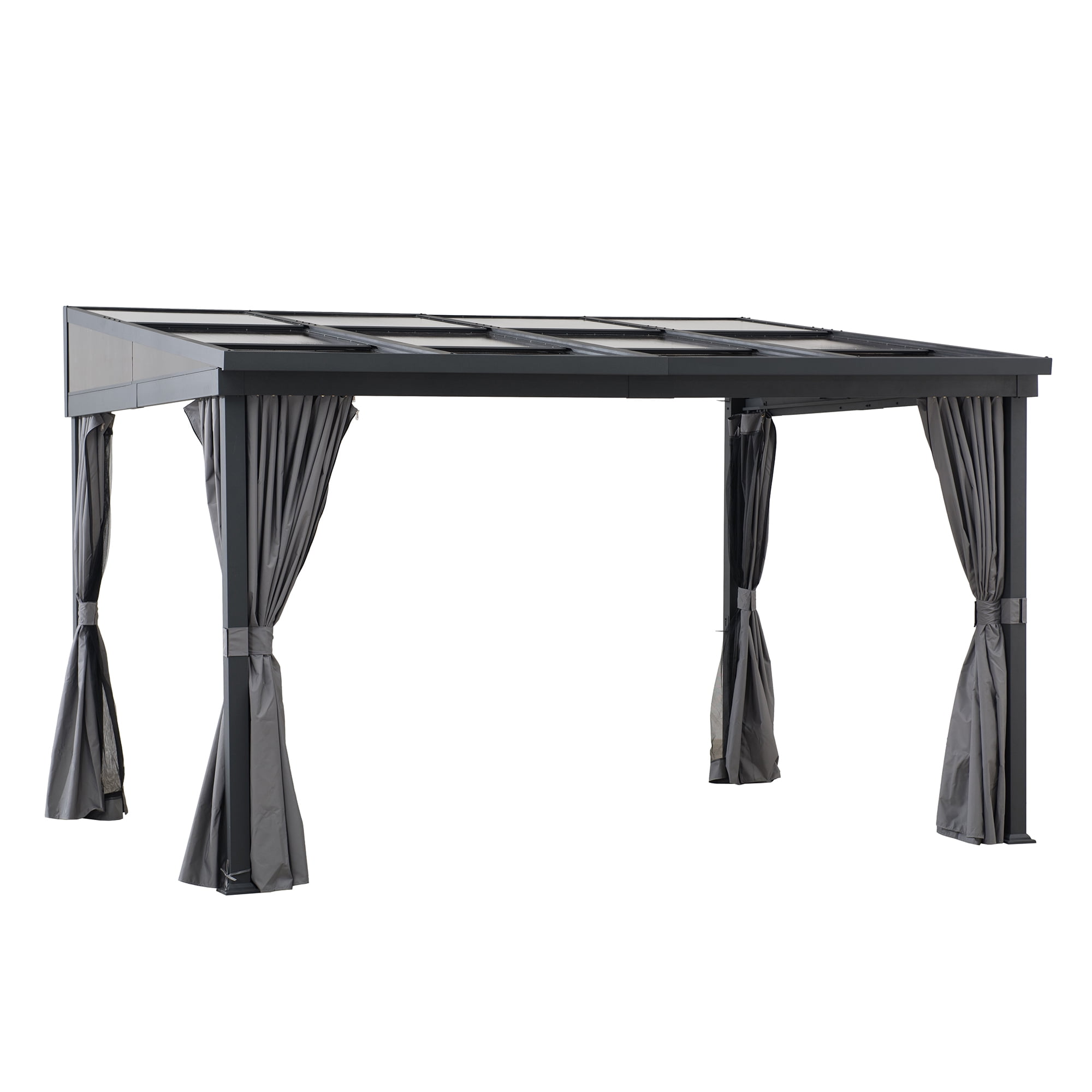 Sunjoy Town Square 10 ft. x 12 ft. Black Steel Gazebo with Adjustable