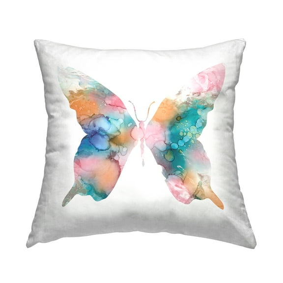 Stupell Industries Marble Pattern Butterfly Decorative Printed Throw Pillow Design by Carol Robinson.