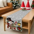 thumbnail image 6 of Christmas Table Runner Grey Snowman Table Runners Snowflake Cardinal Bird Light Wreath Cotton Linen Dresser Scarf Kitchen Dining Table Decor for Christmas Holiday Party Decor 13x36 Inch, 6 of 8