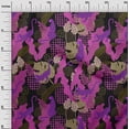 thumbnail image 2 of oneOone Tissu Popeline de Coton Sergé Rouge Violet Moyen Feuilles Tropicales & Léopard Matériel de Robe Tissu Imprimé Tissu au Mètre 56 Pouces de Large, 2 of 4