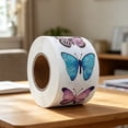thumbnail image 4 of Watercolor Butterfly Sticker Roll, Die-Cut Decorative Self-Adhesive Paper Labels, Cute Craft Stickers for Scrapbook Journal Envelope Gift Sealing Party Decor, 4 of 4