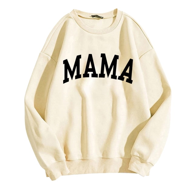 WEAIXIMIUNG Chandails en Molleton pour Femmes Sweat à Capuche Tendance Chandails en Molleton Surdimensionnés Col Rond Manches Longues Pull
