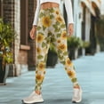 thumbnail image 4 of Renewold Sunflower Leaf Pocket Yoga Pants for Women Active Yoga Leggings Butt Lifting Elastic Essential Leggings Lightweight Sportswear Running Tights Ankle Pants, 3XL, 4 of 8