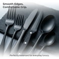 thumbnail image 5 of 24 Piece Black Silverware Set with Steak Knives, Stainless Steel Flatware Set for 4, Mirror Polished Cutlery, 5 of 8