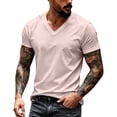 thumbnail image 6 of Trgacdwlo S-4XL Mens Big and Tall Shirts V Neck Short Sleeve Dress Shirts for Men Running Hiking Summer Quick Dry Light pink Mens T Shirts, 6 of 6