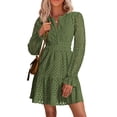 thumbnail image 1 of Minivestido PRETTYGARDEN 2025, manga larga, cuello en V, para mujer, 1 of 9