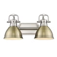 thumbnail image 3 of Yep by Golden Lighting Duncan 2-light Vanity in Pewter and Aged Brass shade, 3 of 4