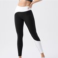 thumbnail image 5 of ABATAB Leggings for Women Butt Lifting Color Block Exercise Pants No See Through Stretchy Yoga Workout Running Trousers Leggings, 5 of 7