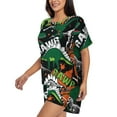 thumbnail image 2 of Goofa Dinosaur Skeleton for Womens Cotton 2 Piece Pajamas Set Classic Short Sleeve Pjs Set Soft Button Down Sleepwear Loungewear-XX-Large, 2 of 7