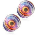 thumbnail image 1 of Pair Of Eyeball Print Encased Clear Acrylic Saddle Fit Plugs,Gauge (Thickness):2 (6.5Mm), 1 of 1
