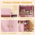 thumbnail image 3 of Linor Baby Changing Table Dresser with Large Cabinet, 4 Open Shelves, Anti-tip, and Storage Shelves, Sturdy, Easy-clean, Pink, 3 of 8
