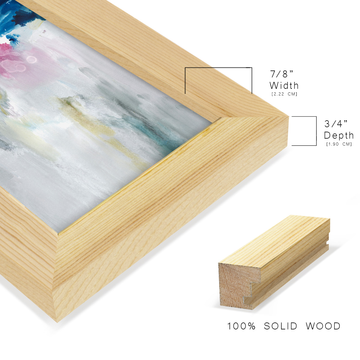 Rising I - Framed Print w/glass - Natural Wood