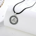 thumbnail image 2 of EUDORA Sterling Silver Viking Valknut Knot Necklace for Women Men, Norse Amulet Energy Valknut Rune Pendant Jewelry Gift Husband, Son 24" Rope, 2 of 8