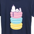 thumbnail image 3 of Peanuts - Snoopy Stacked Macarons - Women's Short Sleeve Graphic T-Shirt, 3 of 6