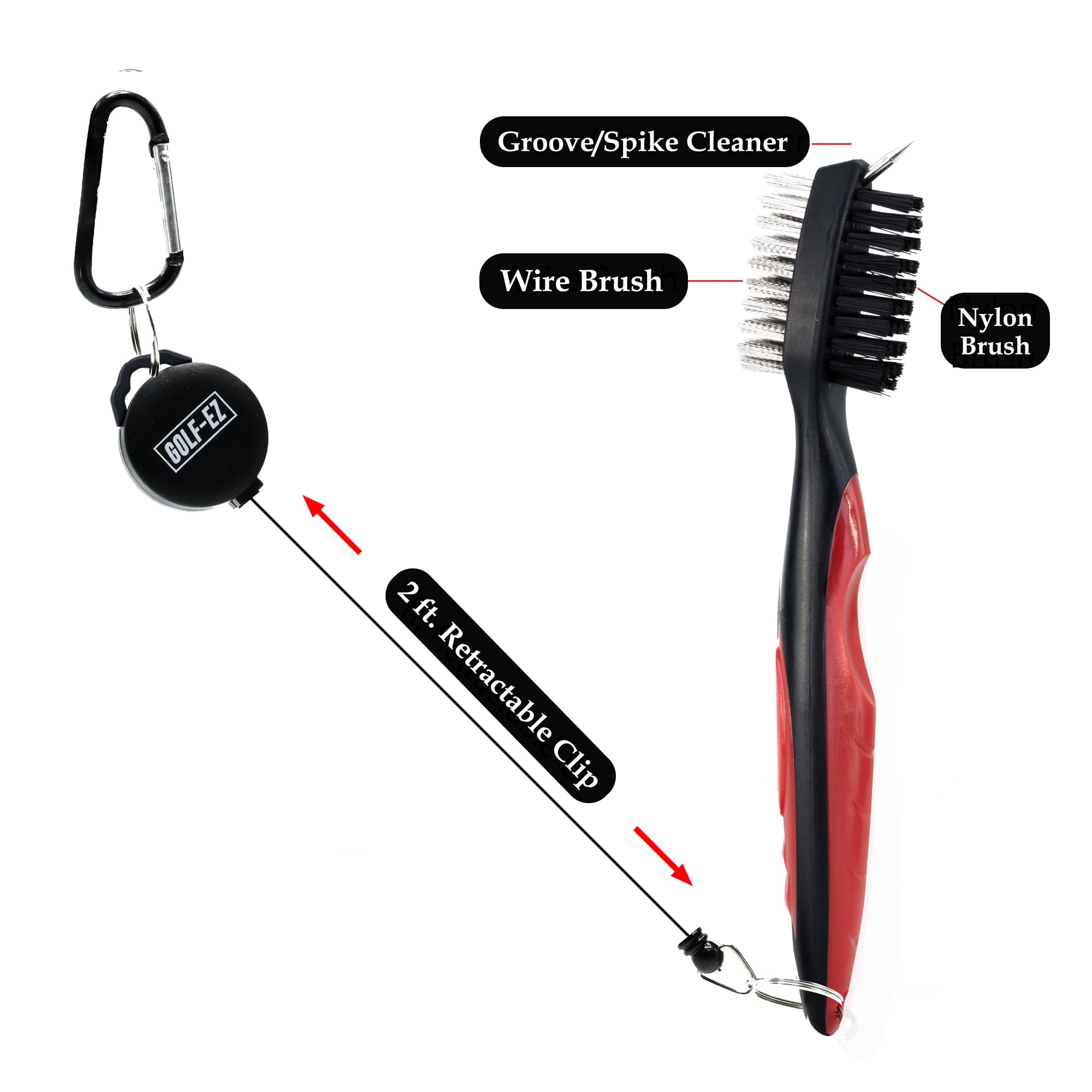 Golf Essentials Kit | Must Have Golf Accessories - Golf Water Brush, Golf Towel, Golf Club Brush, Golf Ball Marker, Divot Repair Tool, Golf Ball & Golf Tee Holder, Golf Gifts for Men