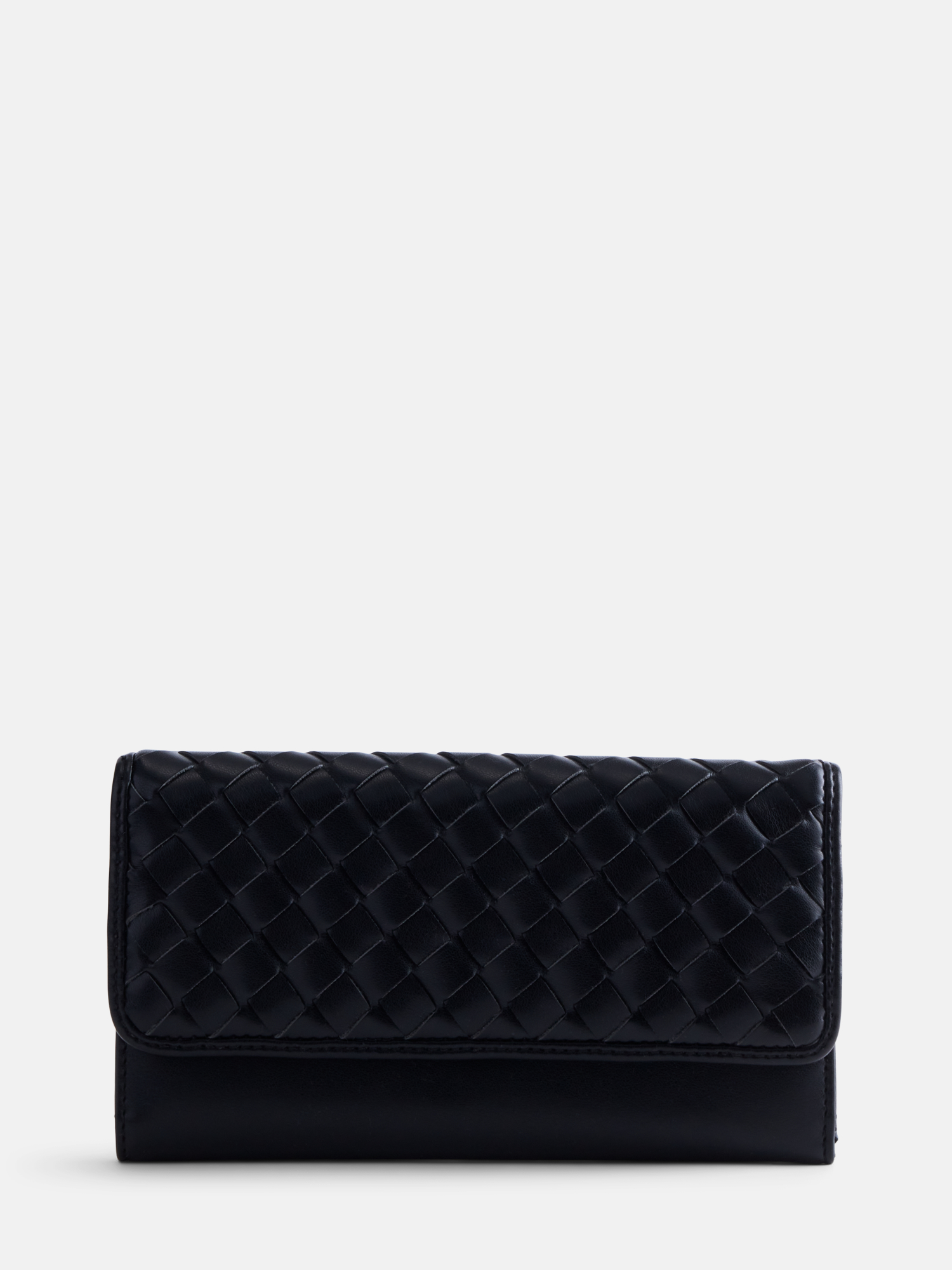 Scenario Women's Woven Faux Leather Clutch Wallet