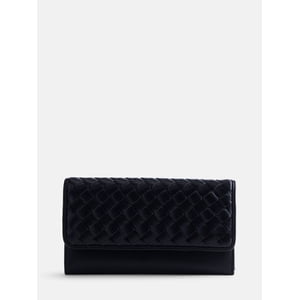 Scenario Women's Woven Faux Leather Clutch Wallet