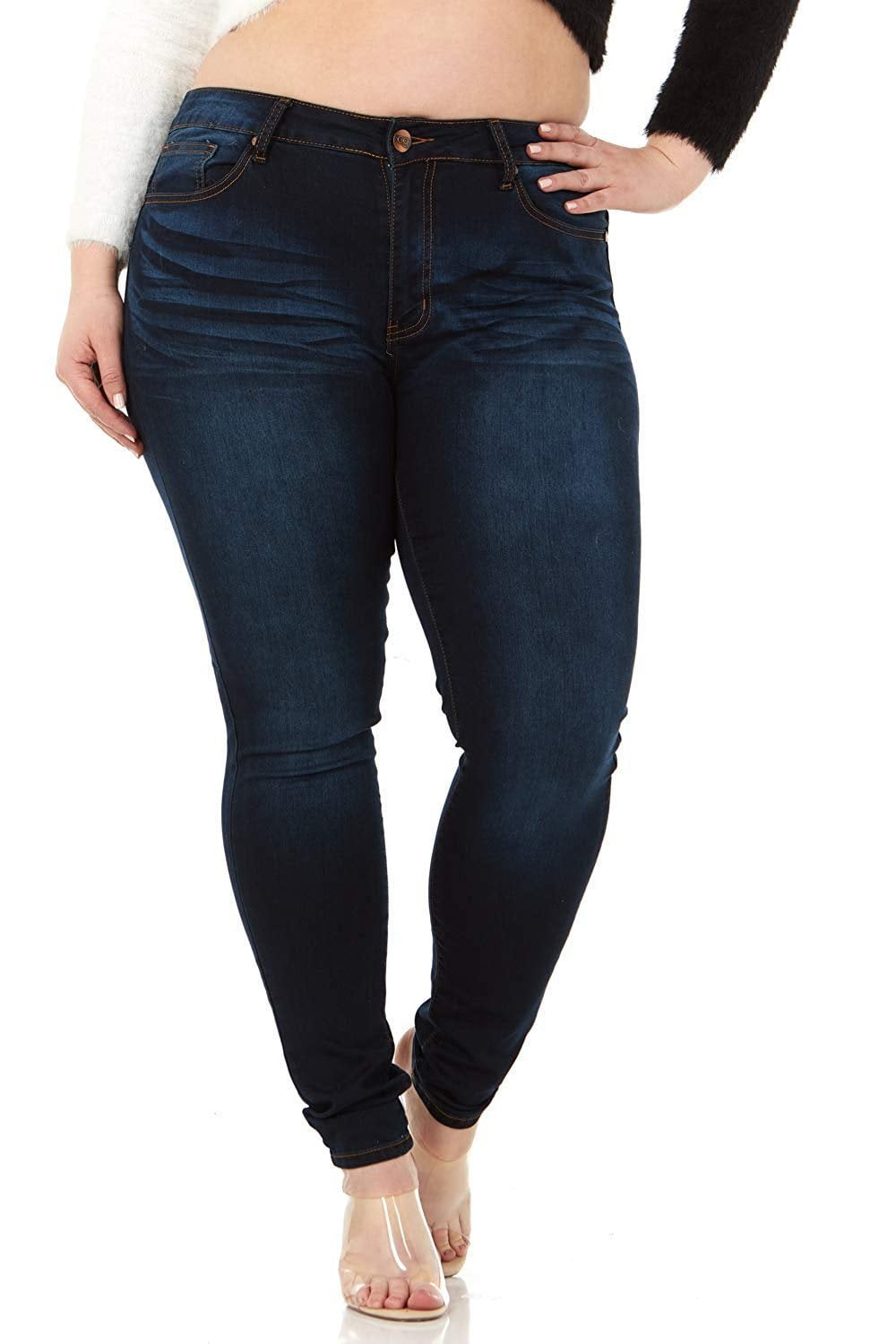 Smart Jeans Cute Fits Women and TeensJuniors Plus Size Mid Rise Skinny Denim 