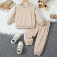 thumbnail image 5 of Caqnni Toddler Kids Baby Girl Fall Outfits Color Block Long Sleeve Sweatshirt Pullover Tops Pants Winter Clothes Sets Toddler Gift 3 6 12 18 24 Months 2T 3T Outfits,1-2 Years, 5 of 6