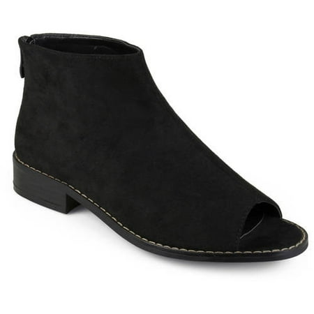 - Womens Faux Suede Open Toe Booties