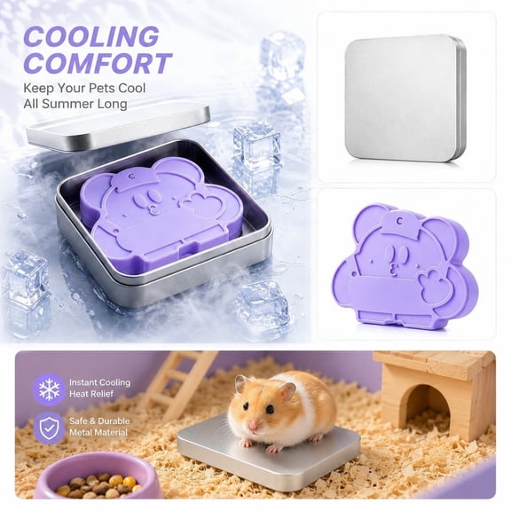 Small Pet Cooling Box and Ice Pad for Hamsters,Guinea Pigs,Chinchillas and Rabbits