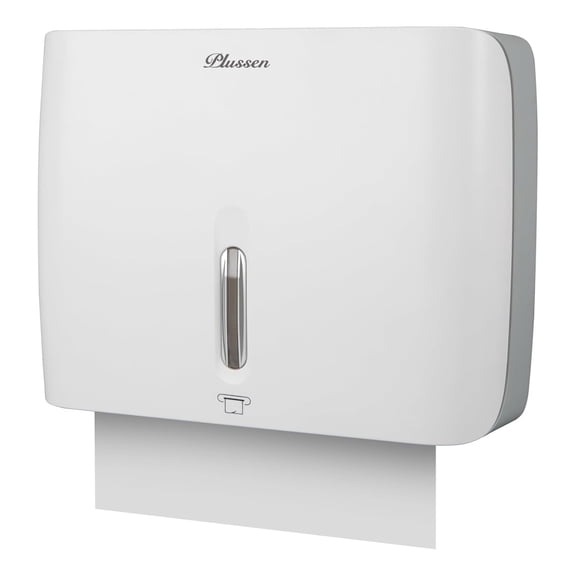Plussen Paper Towel Dispenser Wall-Mounted Multi-Fold Tissue Holder for Home & Commerical, White