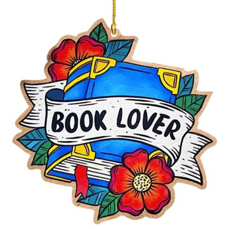 

Topaty Book Christmas Ornaments | Reading Christmas Tree 2D Acrylic Hanging Decorations | Party Favor Supplies Hanging Decorative Pendants for Festival Holiday