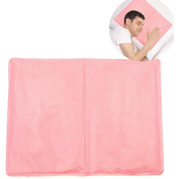 PinkReusable Gel Ice Pack for Sleeping, Cold Pillow Pad, Head Cooling Ice Pad, Chill Pillow Cooling Pad, Relieve Headaches, Migraines, Fevers, Hot Flashes, Night Sweats (Green)