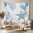 thumbnail image 2 of Coastal Starfish Large Tapestry for Bedroom Wall Hanging Tapestry,0cean Nautical Coral Seagrass Nature Ceiling Backdrop Tapestries Poster Blanket Wall Decor for Teens Room Living Room Dorm 100" x 59", 2 of 8