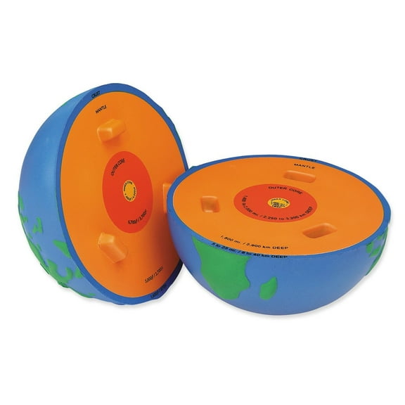 Learning Resources Soft Foam Cross-Section Earth Model - 2 Pieces, Boy Girls Earth Exploration Tools, Science Classroom and Homeschools Accessories