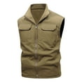 thumbnail image 2 of COSFO Vest for Men Zip Up Solid Fleece Lightweight Jacket Sleeveless Casual Loose Reversible Photographer Mens Outerwear Vests, 2 of 6