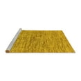 thumbnail image 2 of Ahgly Company Machine Washable Indoor Round Abstract Yellow Modern Area Rugs, 7' Round, 2 of 4