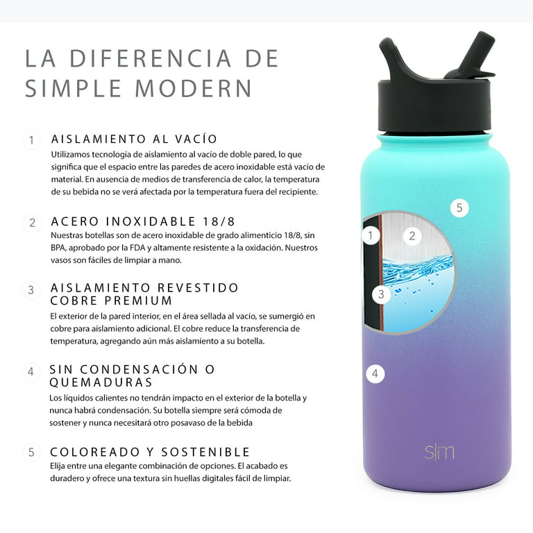 Simple Modern Half Gallon 64 oz Water Bottle with Push Button Silicone  Straw Lid & Motivational Meas…See more Simple Modern Half Gallon 64 oz  Water