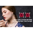 thumbnail image 6 of Jewelrypalace Princess Cut 0.6ct Created Red Ruby Stud Earrings 925 Sterling Silver, 6 of 6