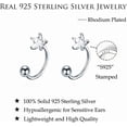 thumbnail image 6 of Solid 925 Sterling Silver Star Half Hoop Earrings Open Huggie Hoops for Women Teens CZ Star Hoop Earrings Ball Cuffs, 6 of 6