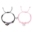 thumbnail image 3 of Pulsera de cuentas de cristal para hombre y mujer, brazalete a juego magnético de corazón, Gato Araña, murciélago, Halloween, joyería, 3 of 5