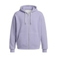 thumbnail image 4 of Telankuip Waffle Zip up Hoodies for Mens Soft Cozy Solid Color Hooded Sweatshirts Loose Long Sleeve Drop Shoulder Oversized Outwear Jackets with Pockets Light Purple XXXL, 4 of 4