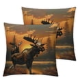 thumbnail image 2 of Nawypu Deer Bear Moose Print Throw Pillows Collection Sofa Pillow Covers,Couch Pillow Covers, Throw Pillow Cases,2 Pcs, 2 of 6