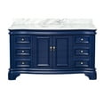 thumbnail image 3 of Katherine 60" Single Bathroom Vanity with Royal Blue Cabinet and Carrara Marble Top, 3 of 6