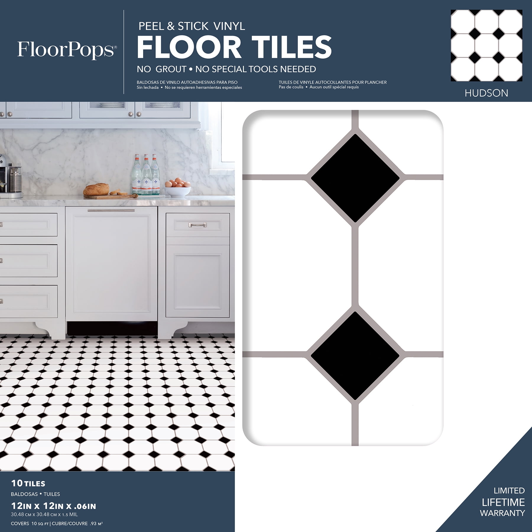 FloorPops 12-in by 12-in Hudson Vinyl Peel & Stick Floor Tiles