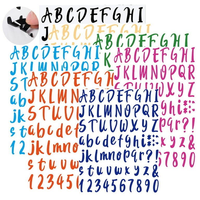 ✪ 5 Sheets Colorful Alphabets Number Stickers for Computers for 